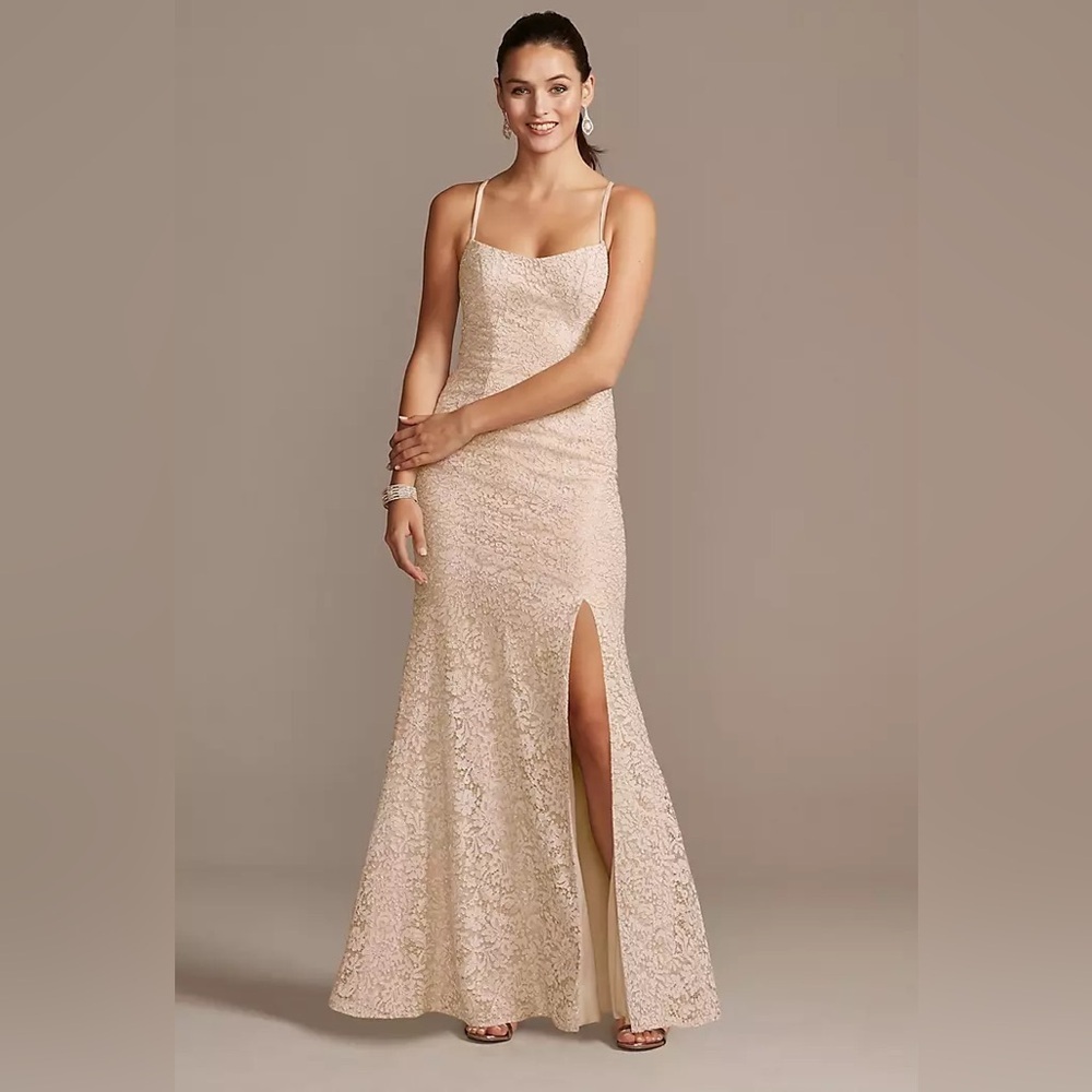David's Bridal Lace Mermaid Gown Maxi Dress Size 6